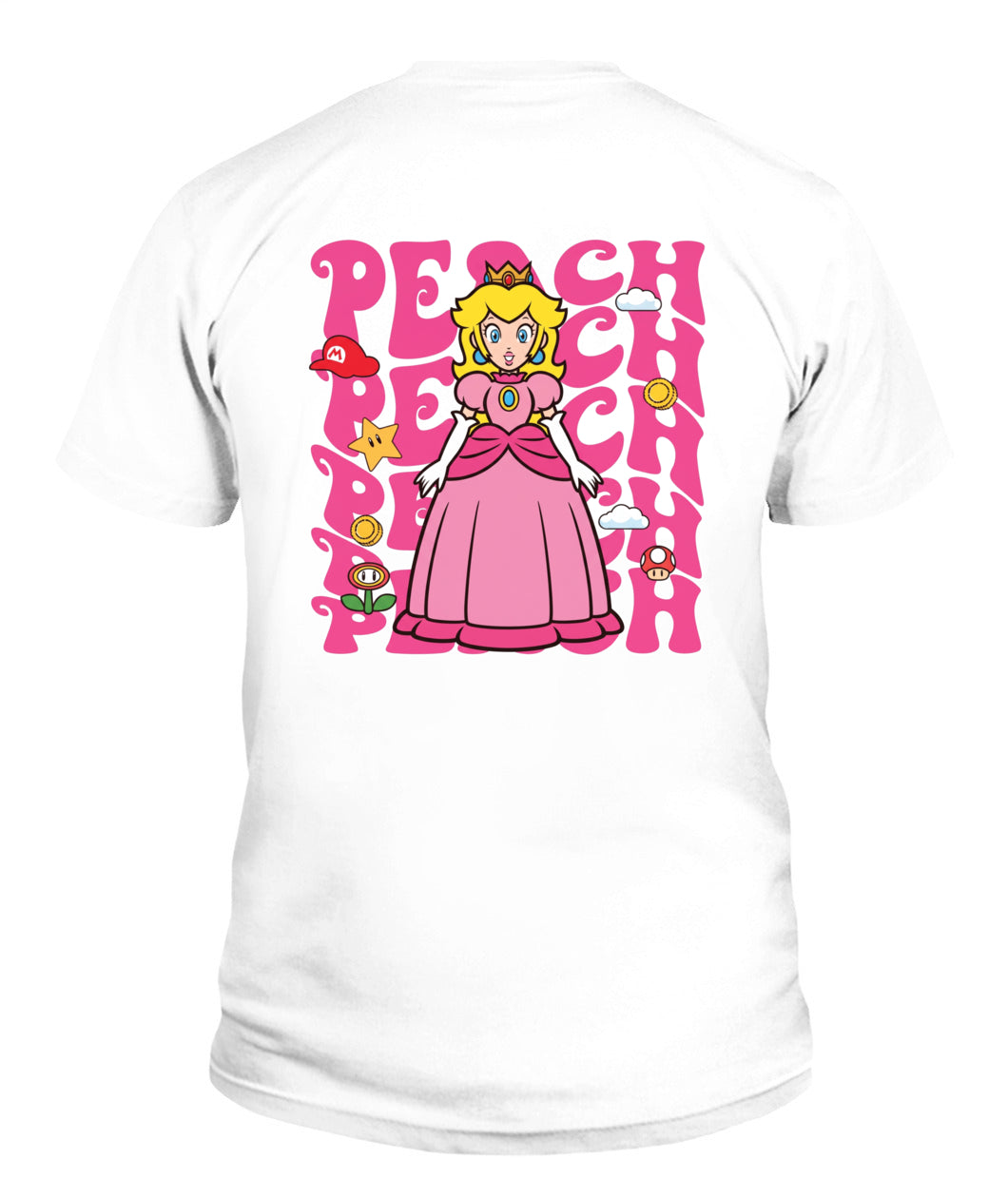 Classic Mario Princess Peach 2-Side Printed Graphic Shirt