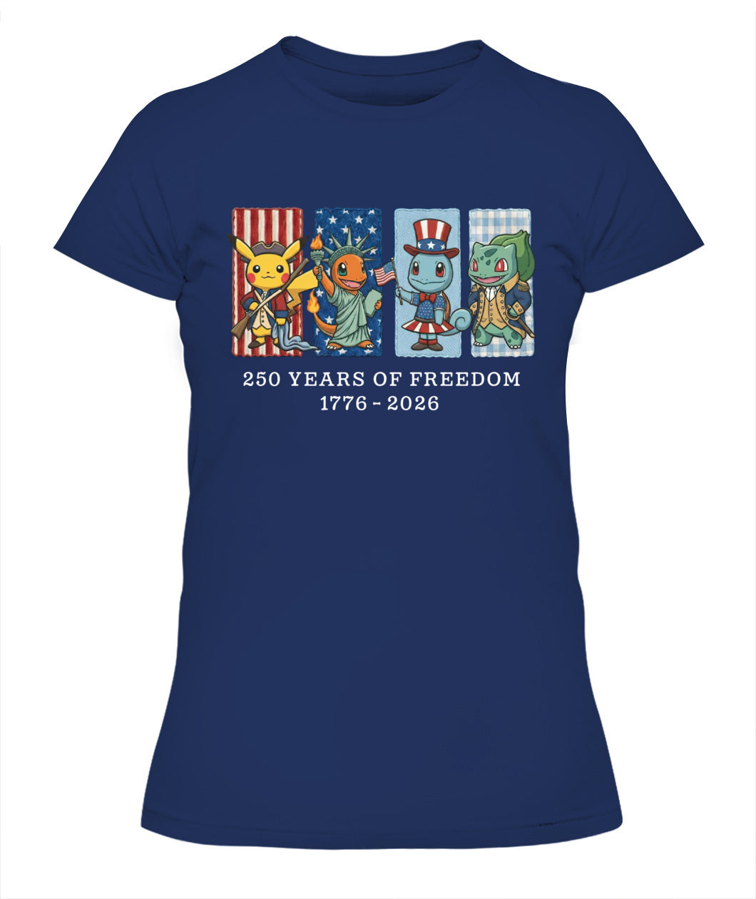 Pokemon 250 Years of Freedom 1776–2026 Patriotic Embroidered Graphic Quarter-Zip Sweatshirt, Hoodie Sweatshirt T-Shirt