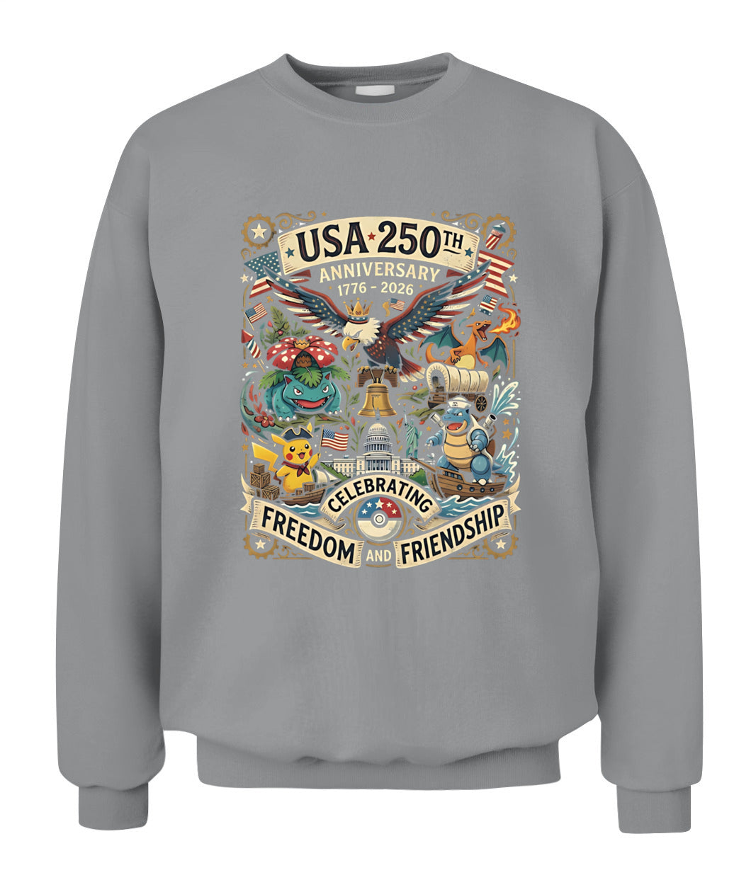 PKM 250 Years of Freedom 1776–2026 Patriotic Printed Graphic Hoodie Sweatshirt T-Shirt