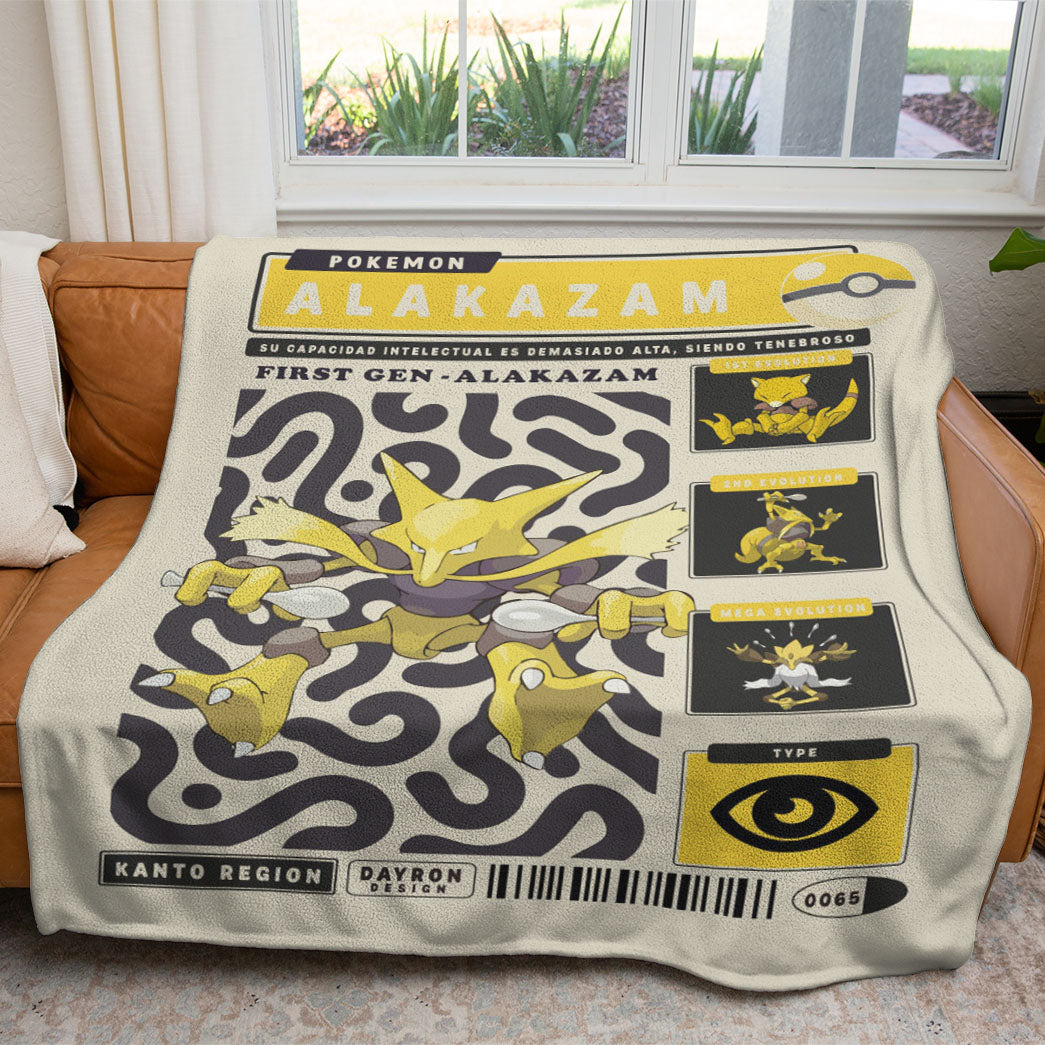 Anime PKM Alakazam Blanket Holiday Gift