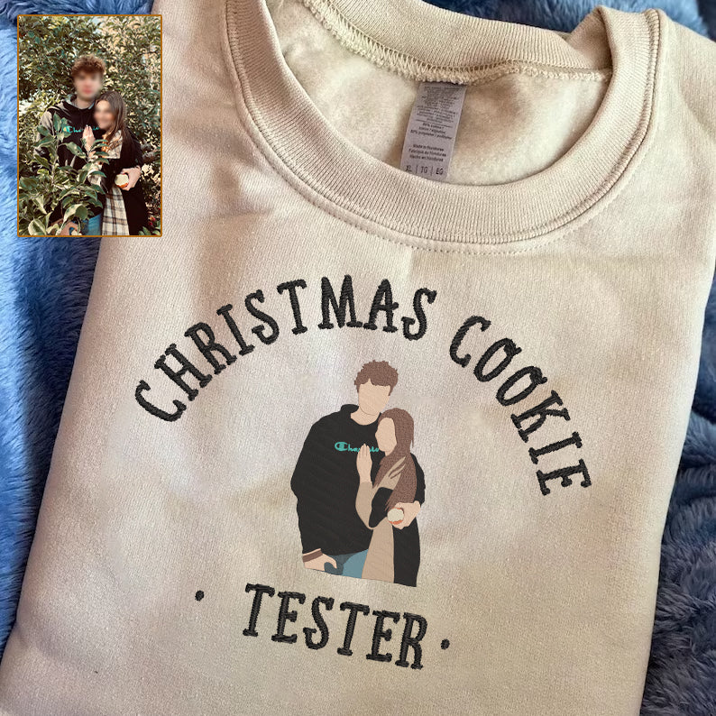 Personalized Embroidered Christmas Cookie Baker Custom Photo Hoodie Sweatshirt T-Shirt