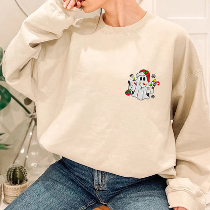 Christmas Embroidered Cute Ghost Hoodie Sweatshirt T-Shirt