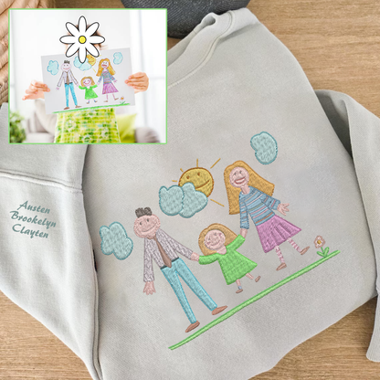 Personalized Embroidered Kids Drawing Hoodie Sweatshirt T-Shirt