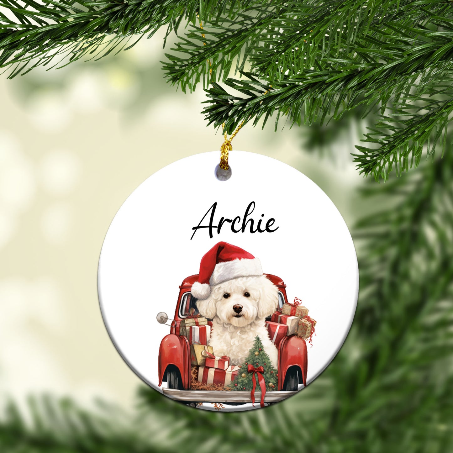 Personalized Dog Car Custom Ceramic Ornament