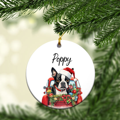 Personalized Dog Car Custom Ceramic Ornament