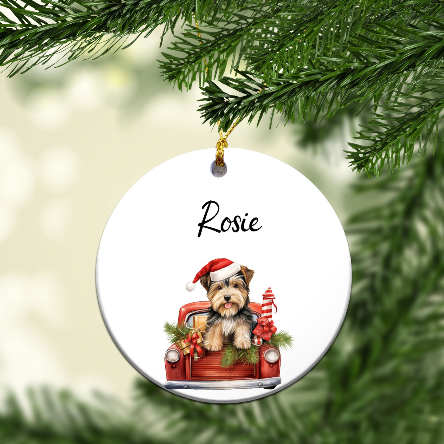 Personalized Dog Car Custom Ceramic Ornament