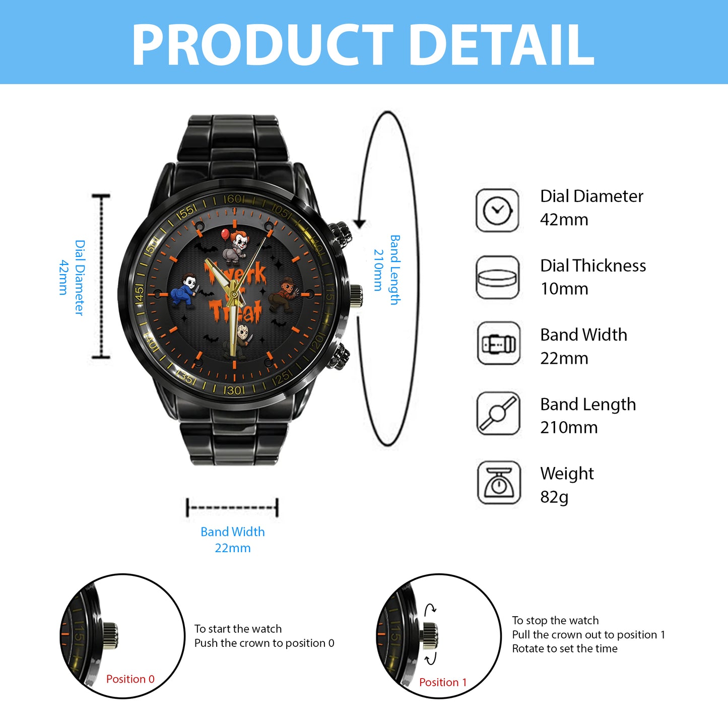 Halloween Horror Movies Twerk Or Treat Personalized Quartz Watch
