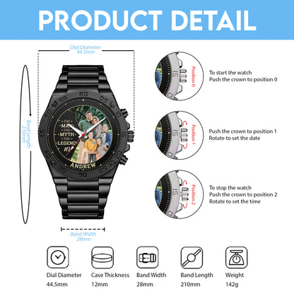 Personalized Family Photo The Man The Myth The Legend Watch Father's Day Gift For Dad