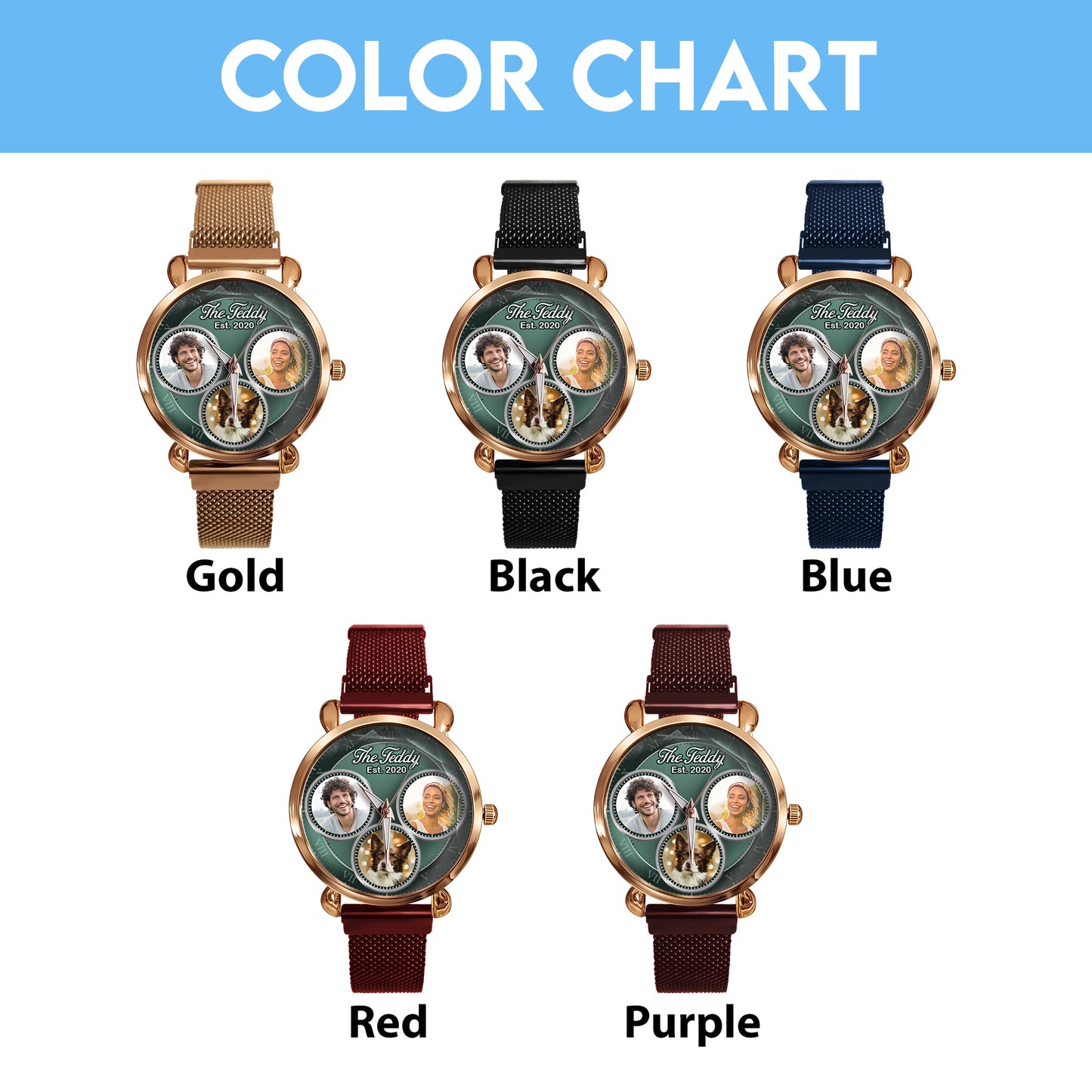 The Daddy Family Photos Mesh Strap Quartz Watch