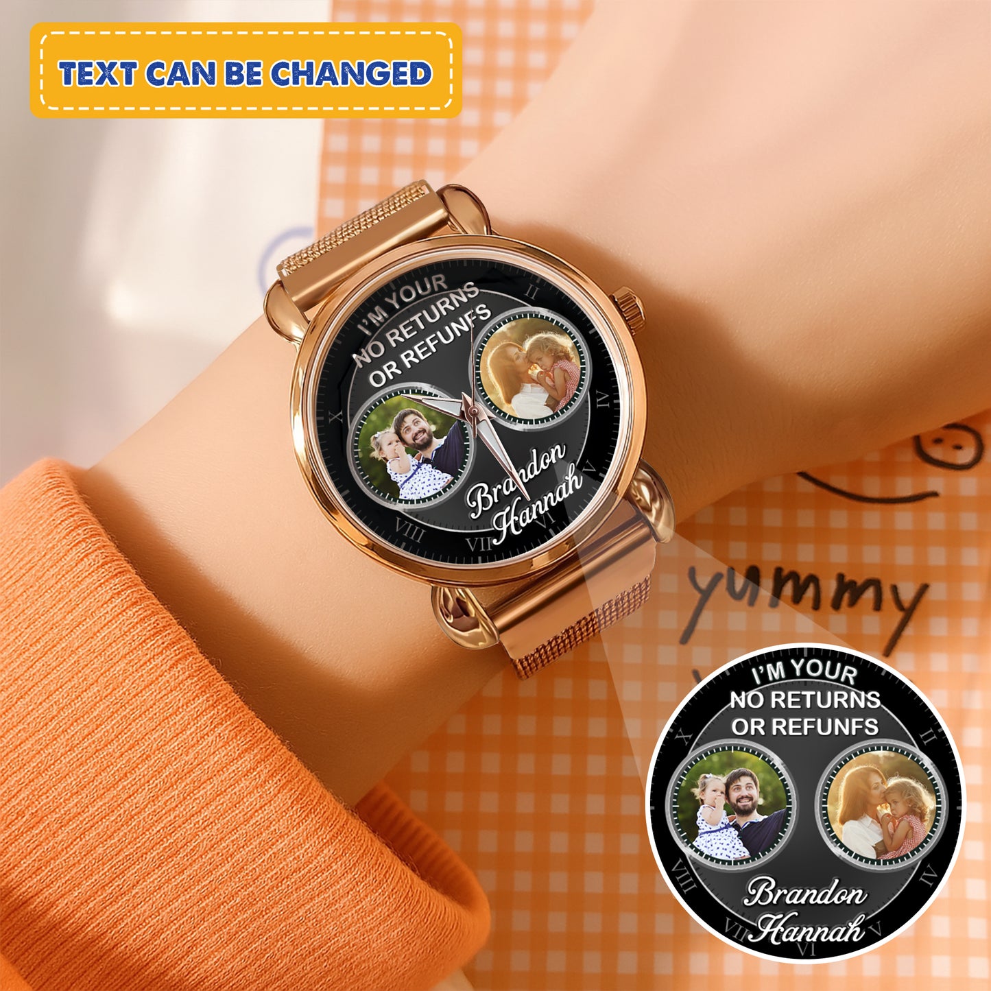 Family Personalized Photos Mesh Strap Quartz Watch