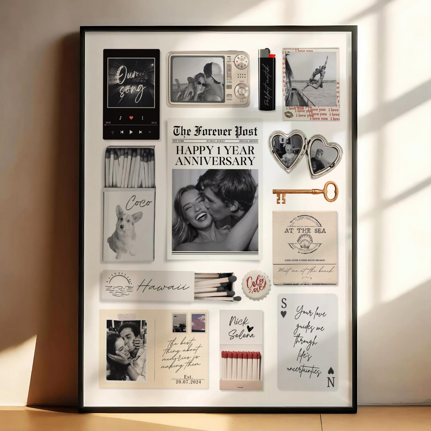 Custom Matchbox Art DIY Blanket First Anniversary Gift for Boyfriend or Girlfriend