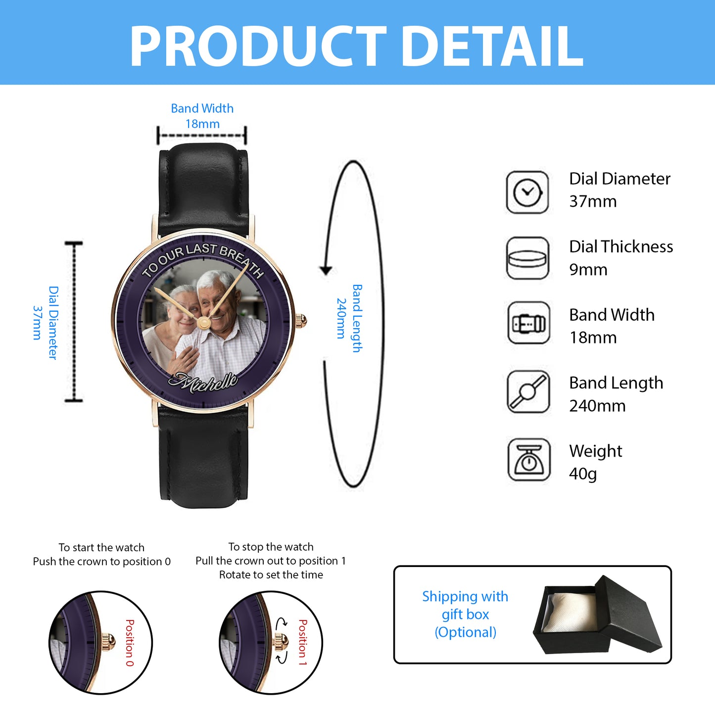 The World's Okayest Husband Personalized Photos Quartz Watch