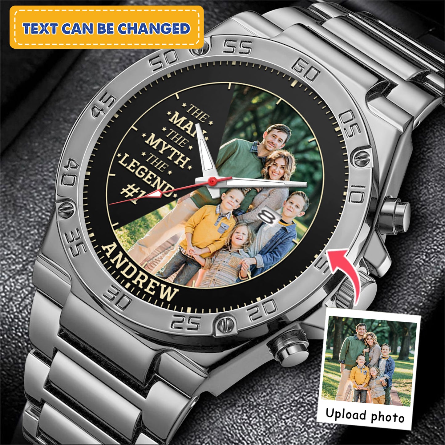 Personalized Family Photo The Man The Myth The Legend Watch Father's Day Gift For Dad