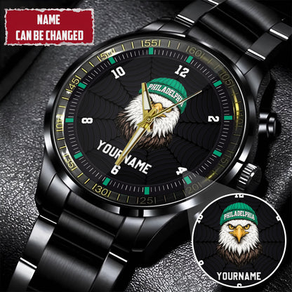 Personalized Retro Mascot Football Custom Name Watch Father's Day Gift For Him