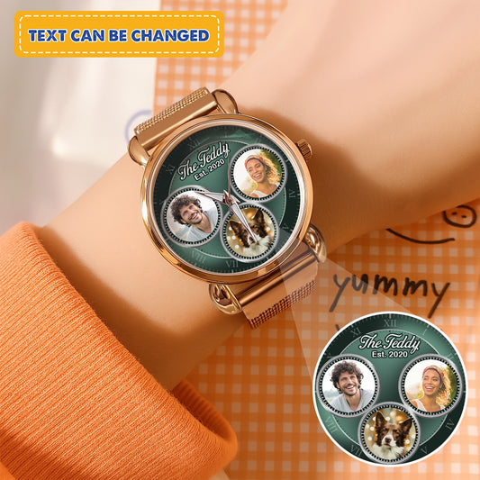 The Daddy Family Photos Mesh Strap Quartz Watch