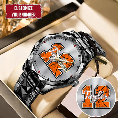 Personalized Basketball Custom Name & Number Watch Father's Day Gift For Him