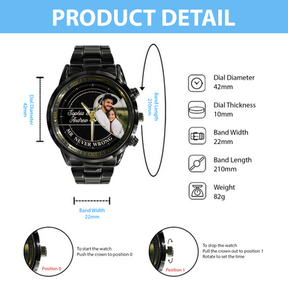 Personalized Heart Couple Photo Keepsake Watches
