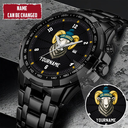 Personalized Retro Mascot Football Custom Name Watch Father's Day Gift For Him
