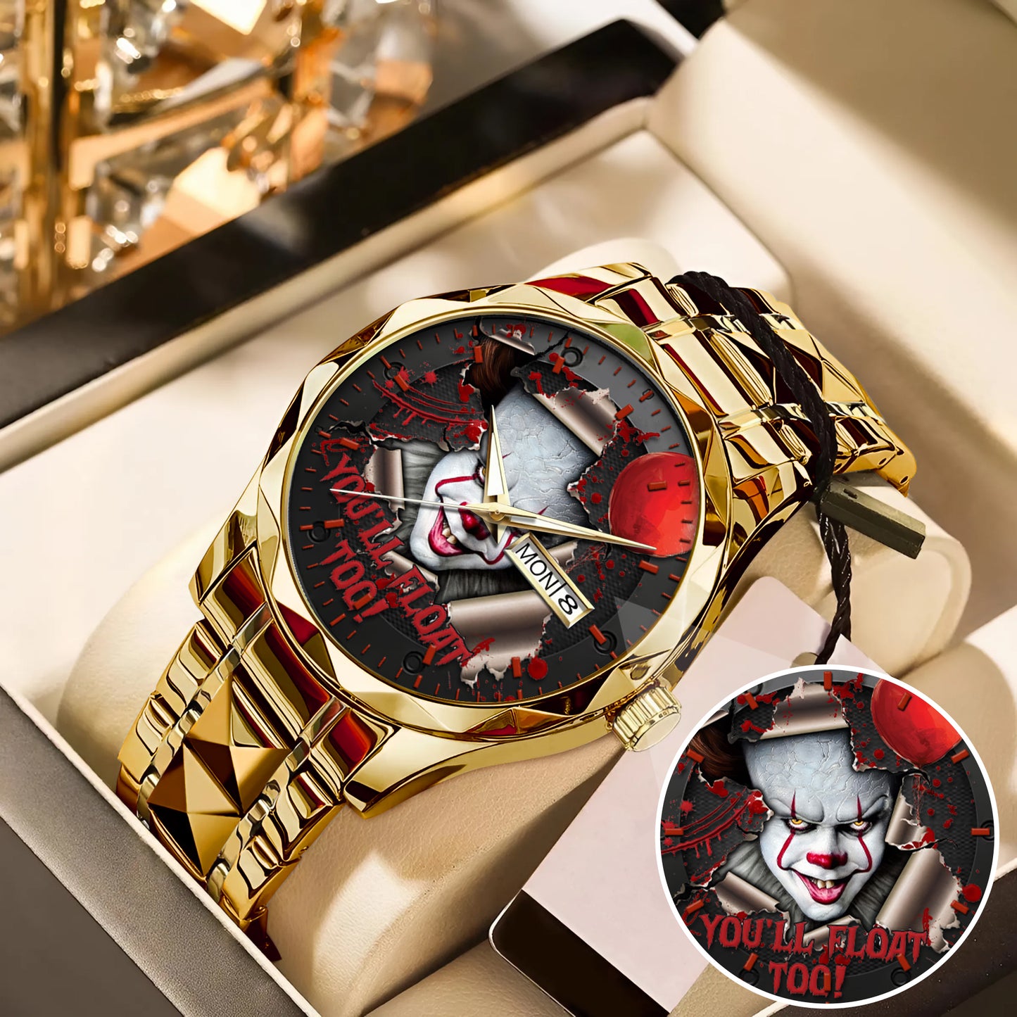 Halloween Horror Movies You'll Float Too Personalized Quartz Watch