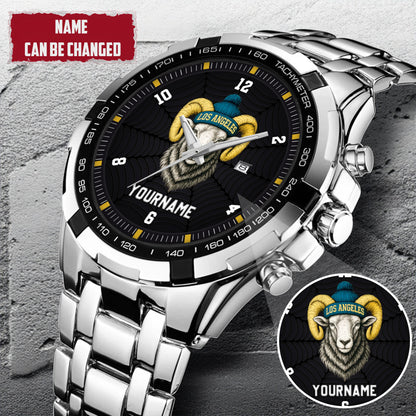 Personalized Retro Mascot Football Custom Name Watch Father's Day Gift For Him