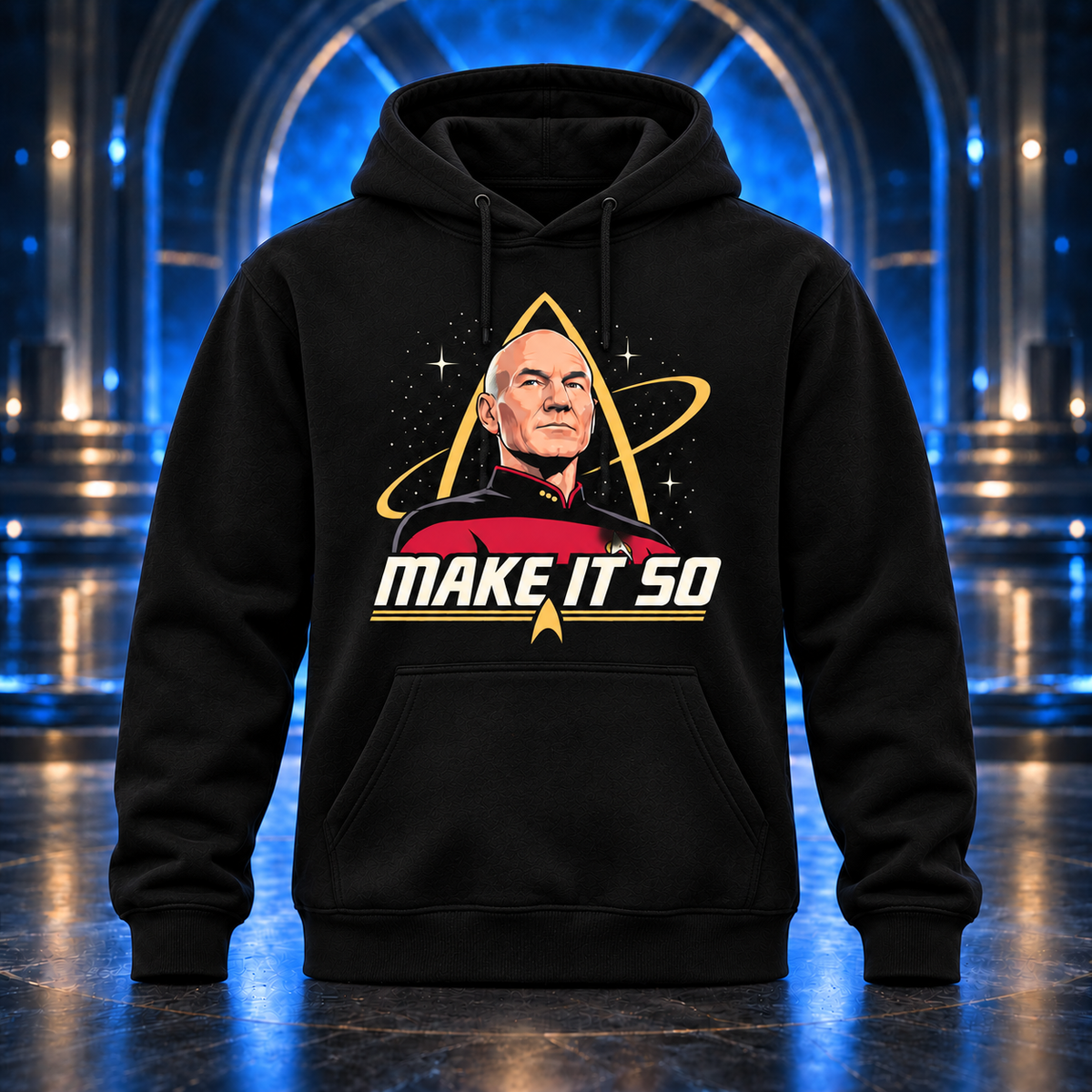 Make It So Hoodie, Black Graphic Pullover