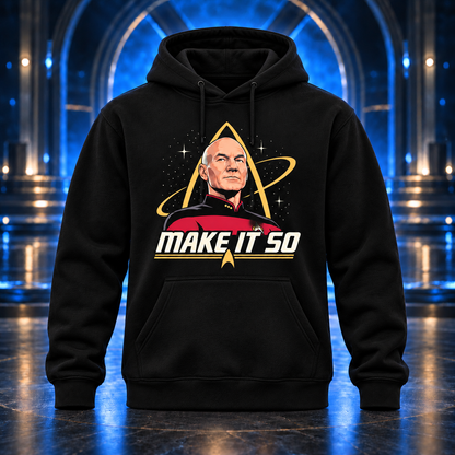 Make It So Hoodie, Black Graphic Pullover