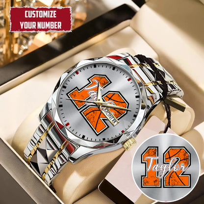 Personalized Basketball Custom Name & Number Watch Father's Day Gift For Him