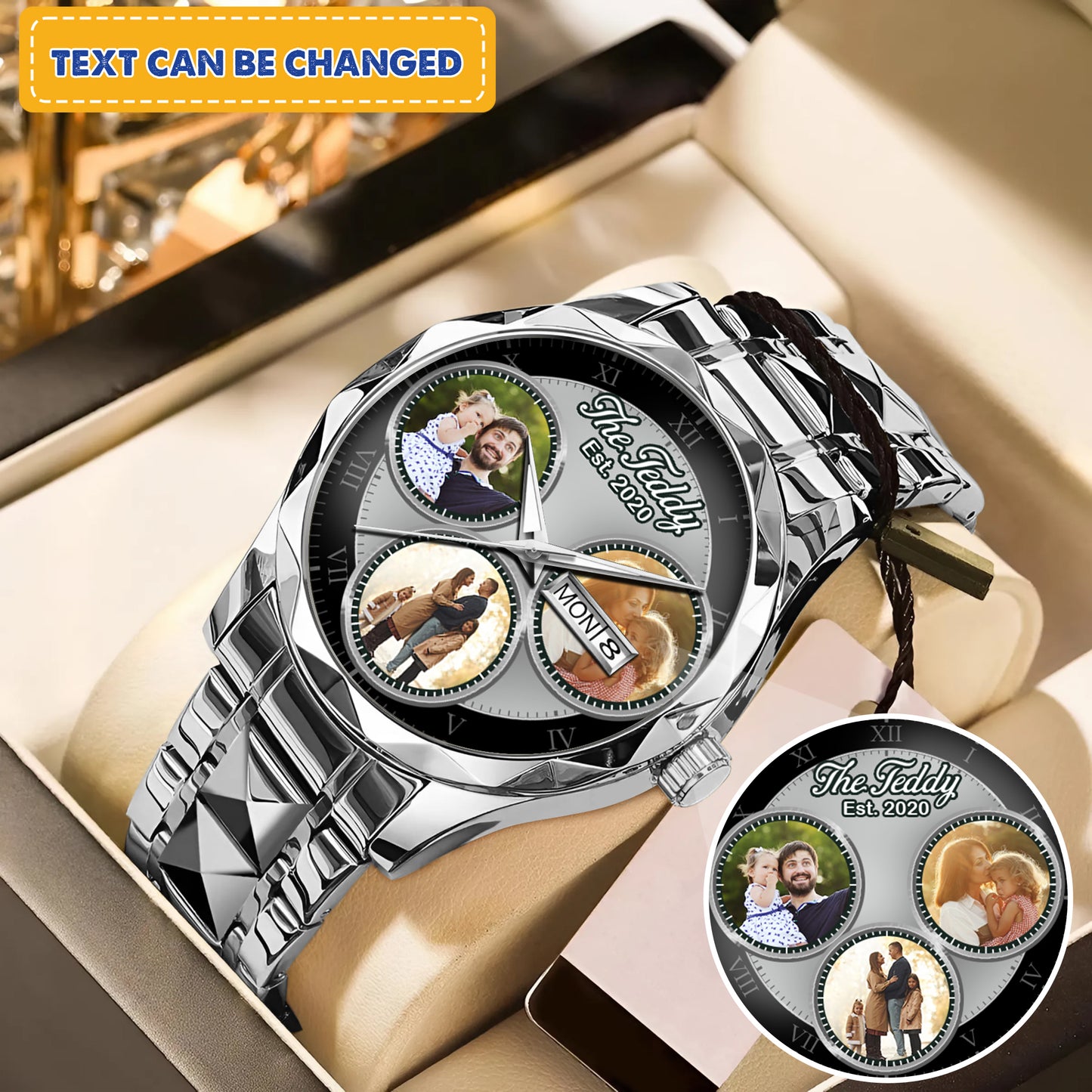 The Daddy Family Personalized Photo Watch