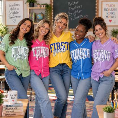 Custom Grade Level Teacher Jersey – Custom Number & Name