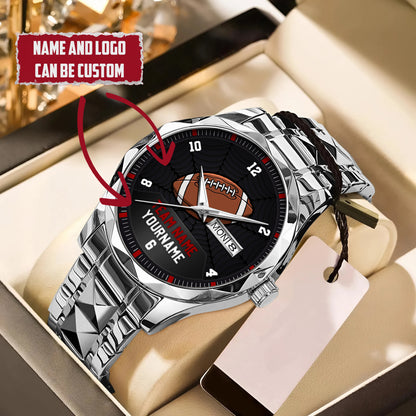 American Football Personalized Team Name & Name Quartz Watch