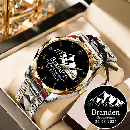 Personalized Groomsman Silver Mountain Limited Edition Watch Gift For Him