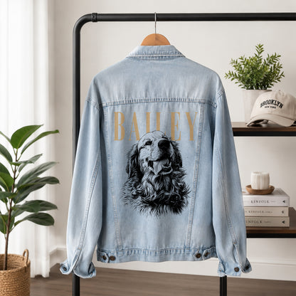 Custom Pet's Photo & Name Denim Jacket