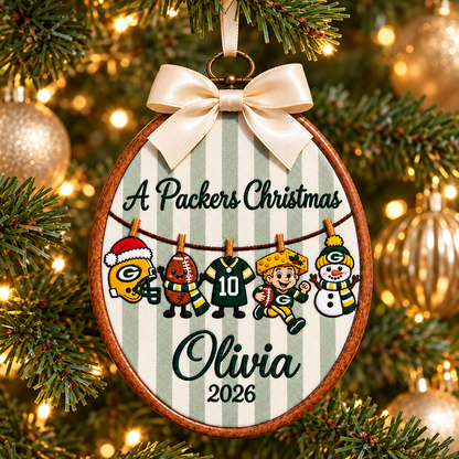 Personalized Football Team Custom Name Christmas Hoop