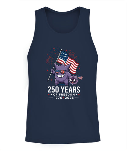 Gengar Gastly 250 Years of Freedom 1776–2026 Patriotic Printed Graphic Hoodie Sweatshirt T-Shirt