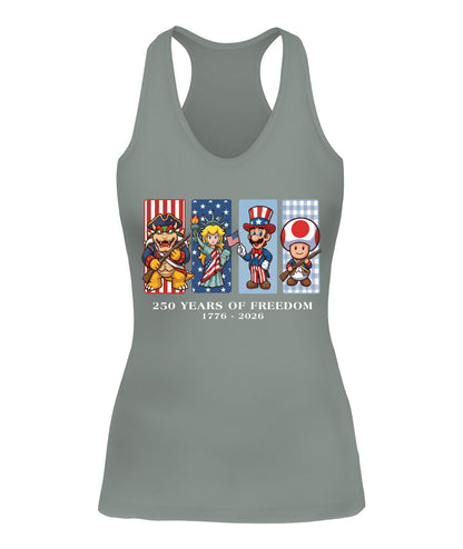 Mario 250 Years of Freedom 1776–2026 Patriotic Printed Graphic Hoodie Sweatshirt T-Shirt