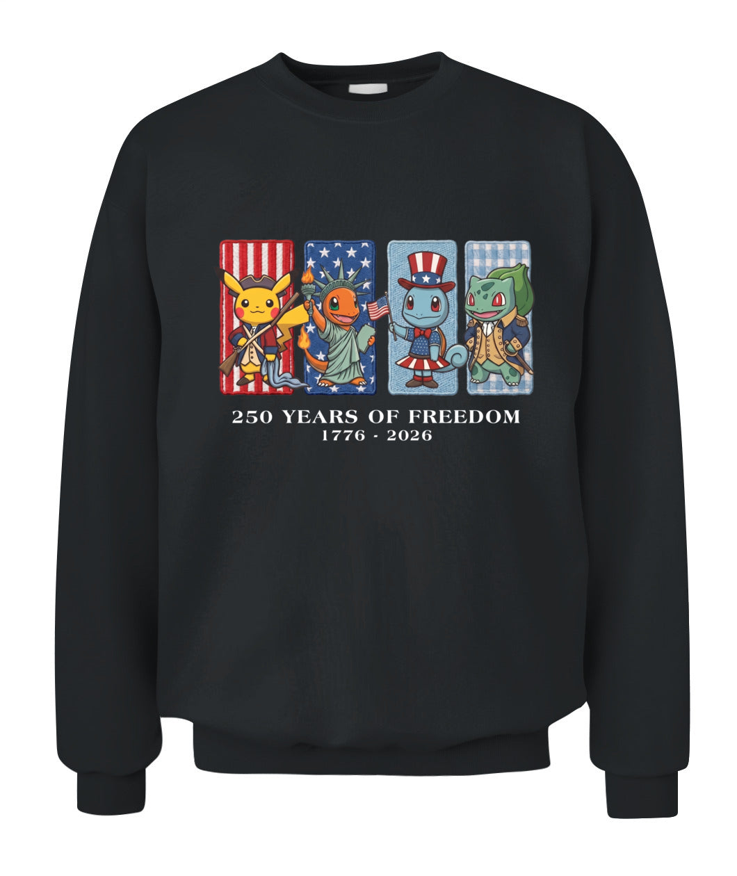 PKM 250 Years of Freedom 1776–2026 Patriotic Printed Graphic Quarter-Zip Sweatshirt, Hoodie Sweatshirt T-Shirt