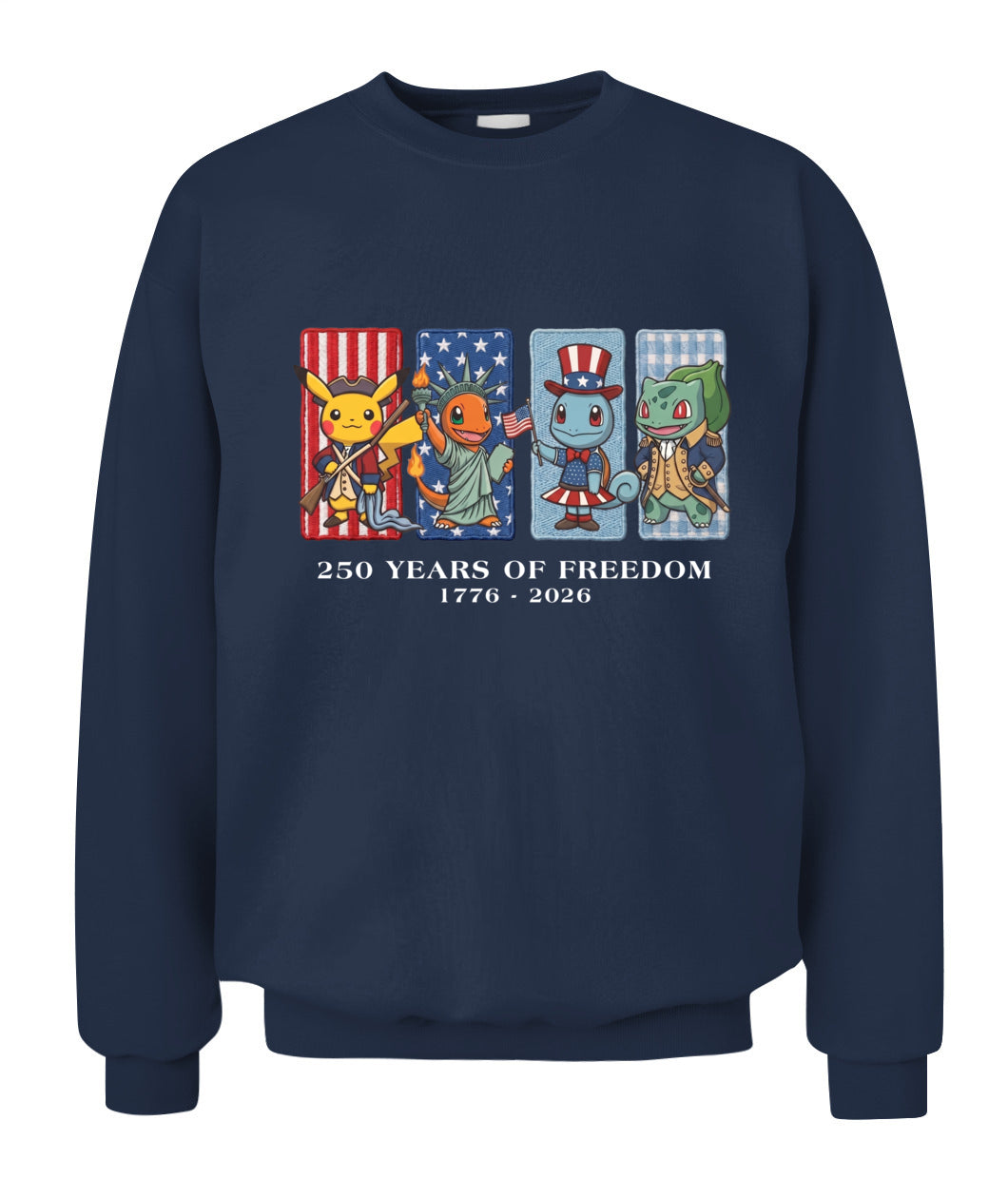 PKM 250 Years of Freedom 1776–2026 Patriotic Printed Graphic Quarter-Zip Sweatshirt, Hoodie Sweatshirt T-Shirt