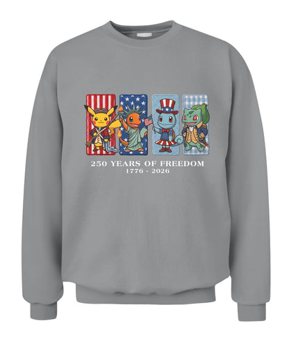 PKM 250 Years of Freedom 1776–2026 Patriotic Printed Graphic Quarter-Zip Sweatshirt, Hoodie Sweatshirt T-Shirt