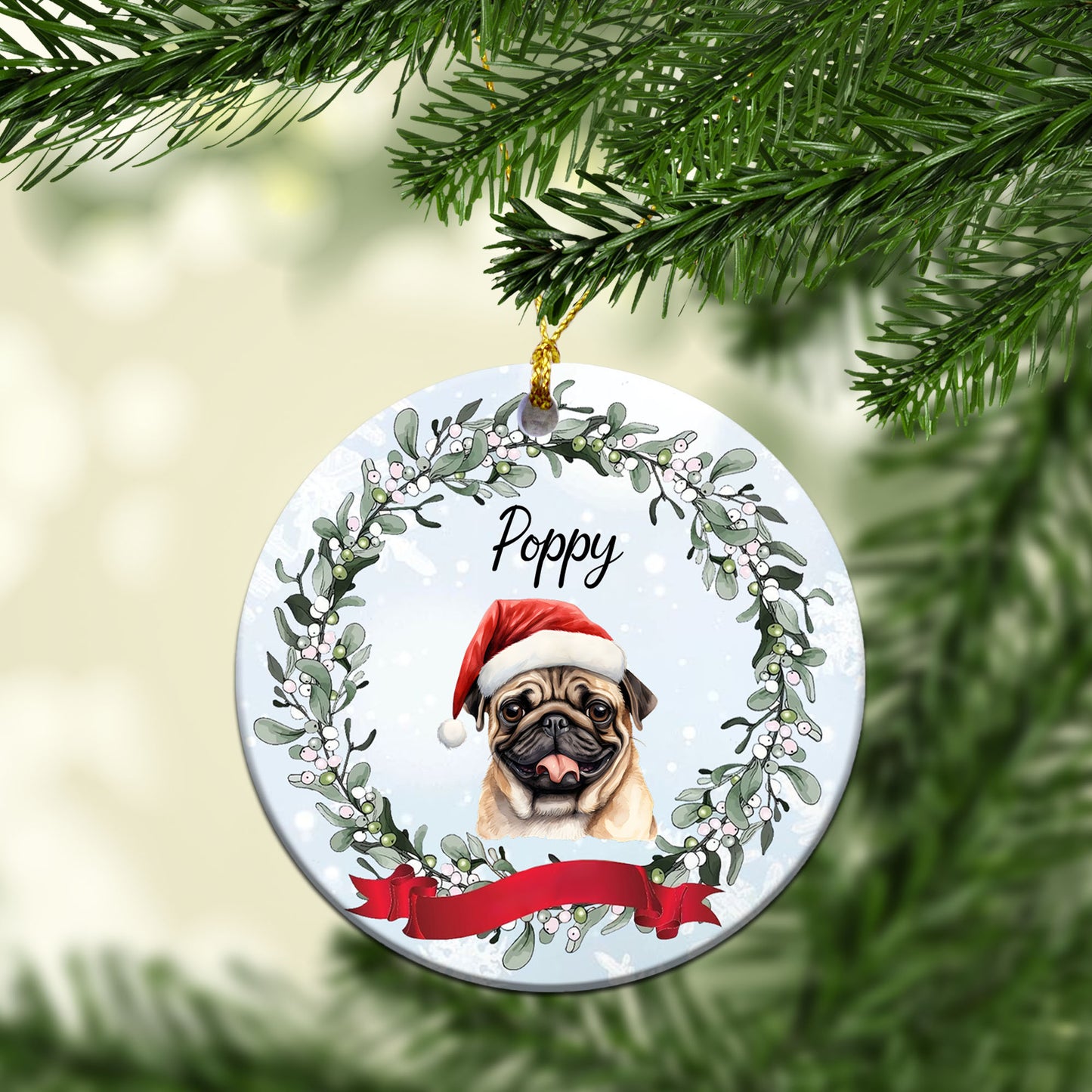 Personalized Pet Christmas Custom Ceramic Ornament