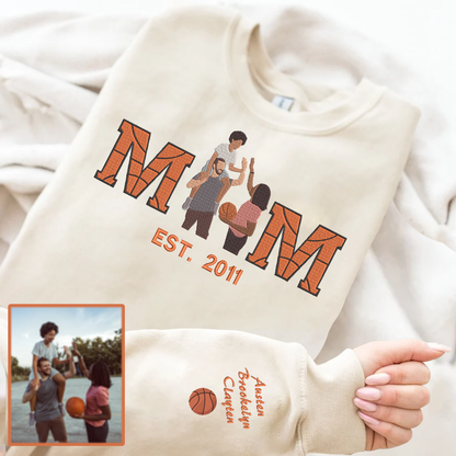 Mother's Day Personalized Embroidered Basketball Hoodie Sweatshirt T-Shirt