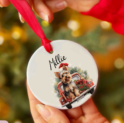 Personalized Dog Car Custom Ceramic Ornament