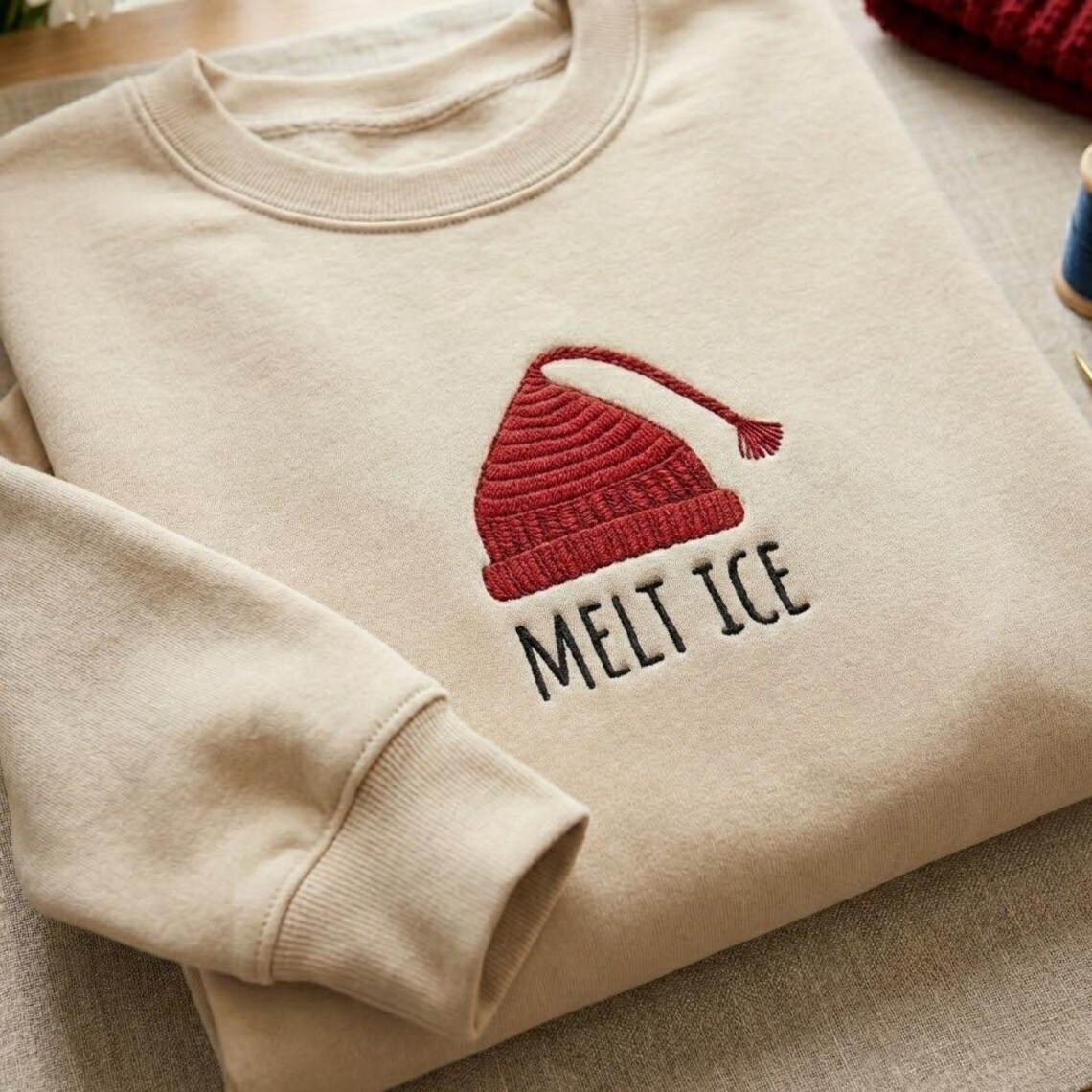 Embroidered MELT ICE Quarter-Zip Sweatshirt, Hoodie Sweatshirt T-Shirt