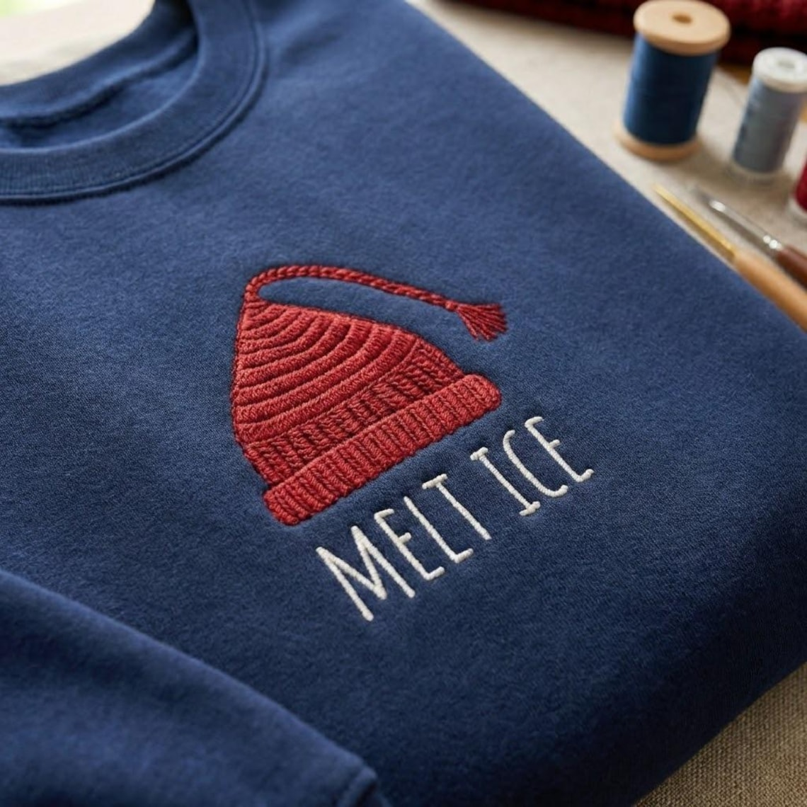 Embroidered MELT ICE Quarter-Zip Sweatshirt, Hoodie Sweatshirt T-Shirt