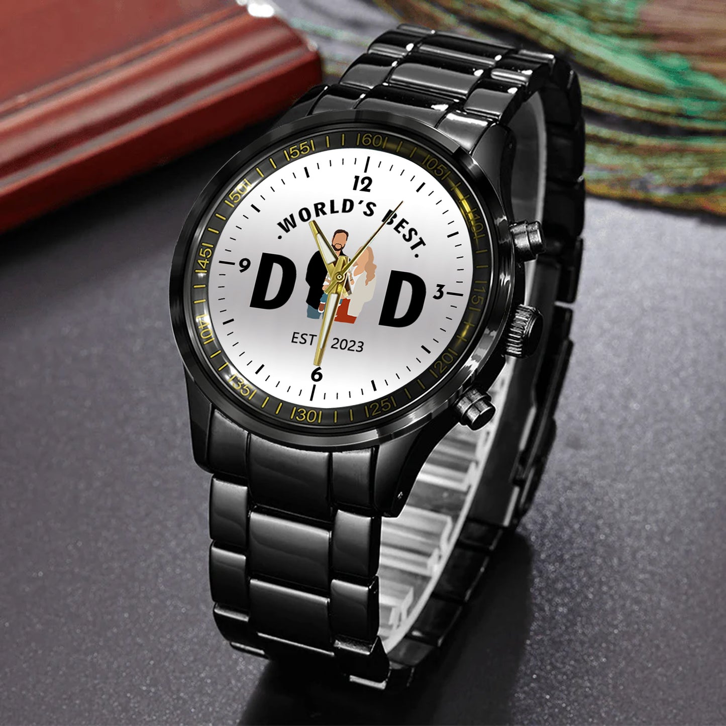 Father's Day Gift For Dad Personalized Alloy World's Best Dad Quartz Watch with Family Photos