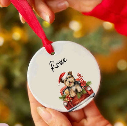 Personalized Dog Car Custom Ceramic Ornament