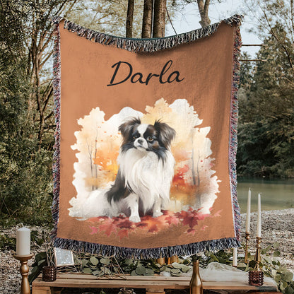 Personalized Pet Autumn Christmas Woven Blanket