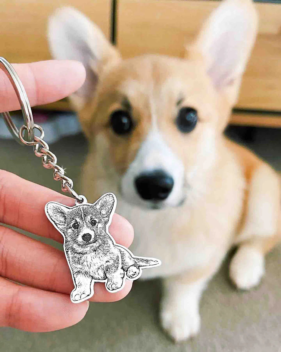 Custom Pet Portrait Keychain