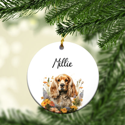 Personalized Pet Flower Custom Ceramic Ornament