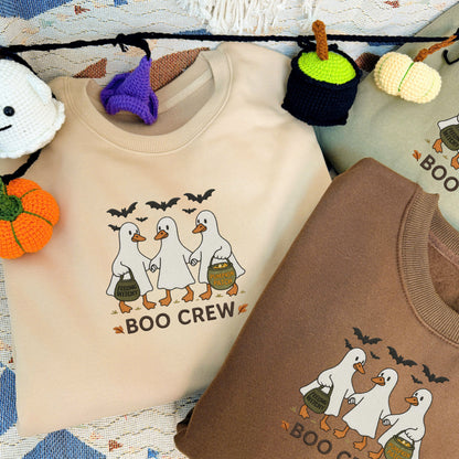 Halloween Personalized Embroidered Gooses Boo Crew Hoodie Sweatshirt T-Shirt