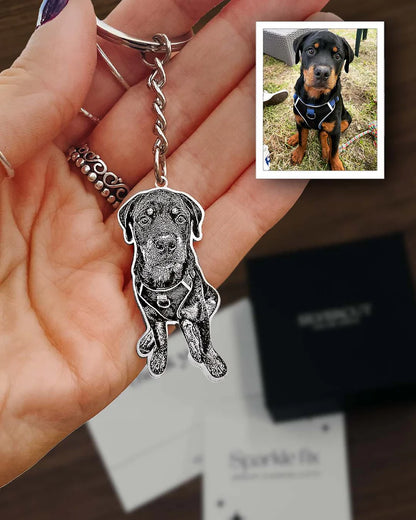 Custom Pet Portrait Keychain